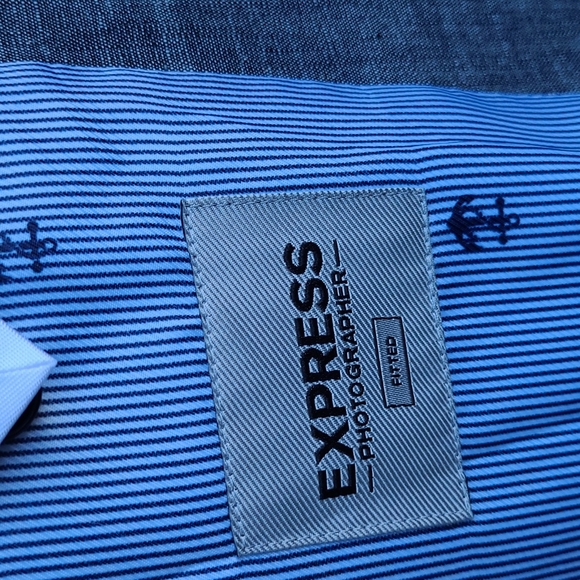 EXPRESS Photographer Grey Silver Weave Cotton Sz 40 R Fitted Mens Sport Coat NEW - Picture 9 of 10